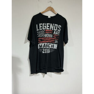 Men’s Port Co 2xl Black T Shirt With Graphic & American Flag